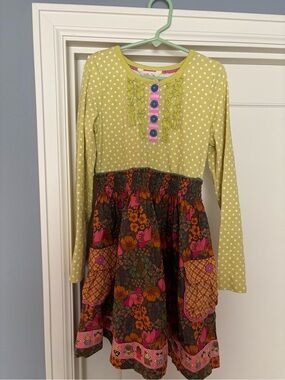 Matilda Jane Lime Polka Dot & Floral Mixed-Print Dress